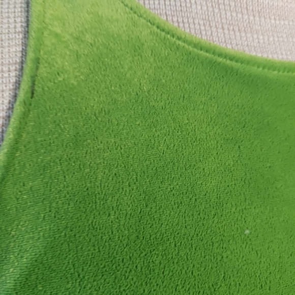 Vintage S/M Womens JSC Lime Green Halter Dress Velour Summer Short 80s/90s Y2K - Picture 5 of 8